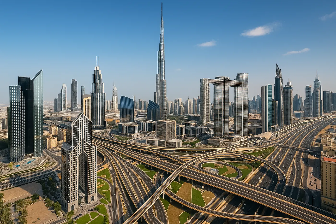 Downtown Dubai with the Burj Khalifa