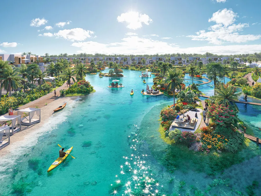 DAMAC Islands 2 lagoon community aerial rendering